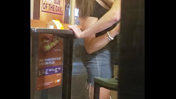 d. white teen getting fingered at a subway restaurant