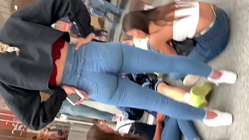 Uk public street candid: Amazing high waist jeans booty