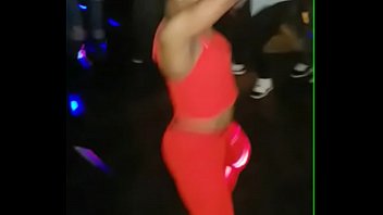 Pretty ebony teen dancing like a stripper