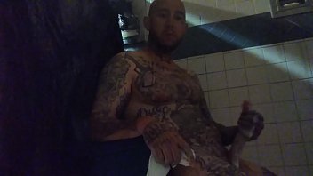 In prison Stroking this Big White Dick in the shower