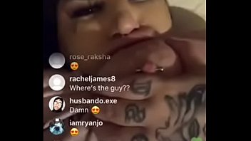 Instagram thot sucking her boobs