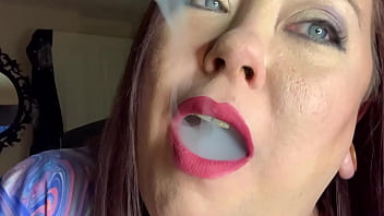 BBW Mistress Tina Snua A Cork Cigarette With Nose Exhales, Snap Inhales, Rings & Drifting